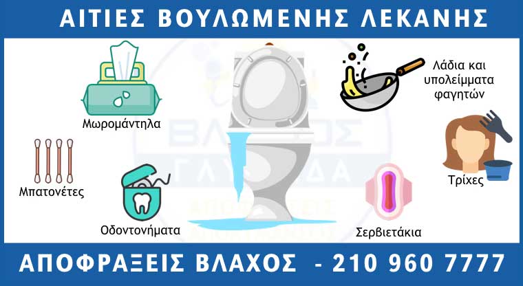 Αιτίες βουλωμένης λεκάνης - Infographic